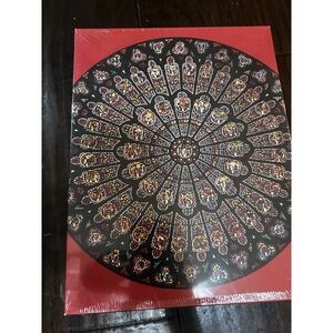 Notre Dame Cathedral NORTH ROSE GLASS WINDOW Round Puzzle Vintage Sealed